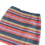 J.Crew  Womens Straight Skirt Orange Multicolor Stripes Mini Cotton Blend Zip 4 Photo 3