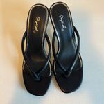 Qupid  Black Isley Mid Heel Sandal Heel Size 5.5 Photo 3