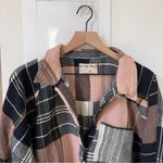 Free People NWT  We The Free Cozy In Plaid Button Down Shirt in Black And White Photo 5