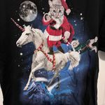 Dec 25th cat on a unicorn shirt size large Photo 1