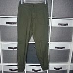 Pact  Woven Twill Utility Olive Green Organic Cotton Joggers Pants Size Small Photo 2