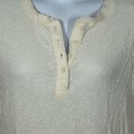 American Eagle AE  Cream Waffle Knit Long Sleeve Henley Tee XS Oversized Photo 5