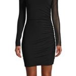 Bailey44 Better Half Jersey Mini Dress Mesh Sleeve Black Ruched Bodycon sz Small Photo 5