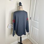 Very J NTM:  Thicker Charcoal Long Sleeve Top with 3D Rose Embroidery Sz XL Photo 15