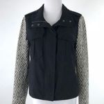 Ella Moss black white ikat tribal sleeve button down jacket XS Photo 0