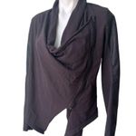 BLANK NYC Private Practice Jacket Mixed Media Draped Faux Leather Grey, Sz M Photo 3