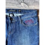 Ed Hardy Vintage  Jeans SZ 27 Rhinestone‎ Skull Rose Embellished Denim Grunge Y2K Photo 6