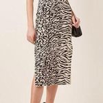 Proenza Schouler White Label Sleeveless Knit Zebra Leopard Midi Dress Womens M Black Size M Photo 0