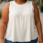 Talbots Women's Petite Sleeveless Top 20W Pet Pale Yellow Office Siren Boho Chic Photo 0