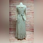 Vintage Floral High Neck Crochet Long Sleeve Prairie Dress Photo 10