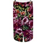 G.I.L.I. Black Floral Wide Leg Pull On Knit Cape Pants NWOT Size‎ XS Pink Photo 6