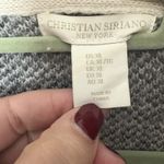 Christian Siriano NY Gray Plaid Wool Blend Cowl Neck One Button Sweater XL White Photo 2