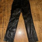 Esprit biker moto 100% leather vintage straight leg pants Photo 0