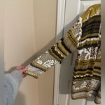 Dana Buchman Vintage Gold Brown Glam Long Button Up Cardigan Size M Photo 3