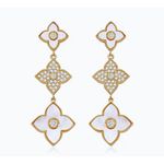 Boutique Beautiful Sparkling Clover Dangle Earrings | Gold Plated 316L Photo 7
