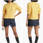 RE/DONE  Cable Knit Organic Cotton Blend Sweater in Buttercream Yellow Size S Photo 1