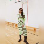 House Of Sunny Land Cruise Hockney Midi Dress Size 10 NWT Brown Photo 3