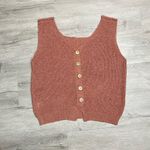 Sweet Rain  Button V Back Sleeveless Sweater Vest Sz Lg Women’s Light Rust Photo 10