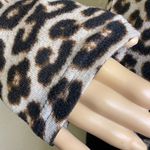 Orange Kiss Long Sleeve Leopard Print Scoop Neckline Blouse Cream Black Small Photo 2