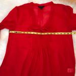 Banana Republic sheer blouse with pussybow and pin tuck detail red size small Photo 4
