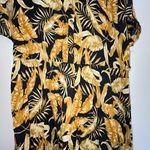 Wonderly Leaf Print 1/2 Button Front Ruffle Midi Dress Photo 3