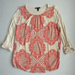 Mango Casual Women’s Pink Patterned Long Sleeve Top Medium Photo 2