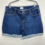 Lane Bryant Size 18 Mid-Rise Boyfriend Cuffed Shorts Dark Blue Casual Summer Photo 0