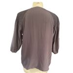 Bottega Veneta Silk Draped Neckline Gray Blouse Size 42 US 10 Photo 2