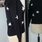 Rachel Zoe BLACK W/WHITE STARS WARM&THICK CREW NECK SWEATER SZ MEDIUM Photo 6