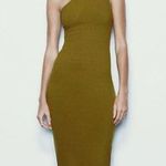ZARA  Asymmetrical Green Bodycon Cocktail Dress Photo 0