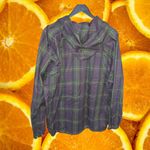 The Limited  America Purple‎ and Green Plaid  1/4 Zip Windbreaker Size Large Photo 4