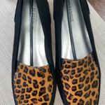 new size 8 womans black and leopard print loafers Photo 1