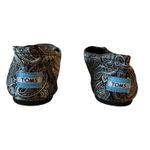 Toms Black Silver Paisley Canvas Striped Slip On Loafer Size 8.5 Photo 4