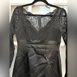 Maggy London Classic Whimsigoth Formal Black Lace Stretch Satin Dress Size 6 S Photo 4