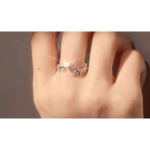 Boutique Sparkly‎ 5a Cz Leaf Ring | White Gold Plated Sterling Silver Photo 15