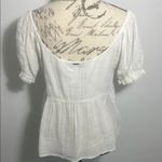 Volcom  White Peplum Blouse with Short Sleeves Photo 4