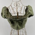 Wilfred Aritzia Wander Green Linen Puff Sleeve Cropped Blouse Size Small Photo 0