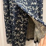 Diane Von Furstenberg  Navy and Cream Geometric Silk Pencil Skirt Size: 8 Photo 5