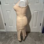 Aerie  Ribbed Sleeveless Beige Midi Dress with‎ side slit size small Photo 5