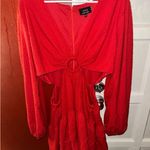 VICI Bold Red Side Cut Out Ring Accent Mini Dress XL Photo 3