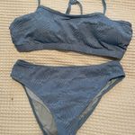 Cupshe Blue Lace Up Top And Cheeky Bikini Set Photo 0