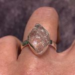 Pink Morganite Rough Madagascar Sterling Silver Ring Size 8.5 Photo 2