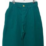 Big Bud Press Trousers Women’s Petite Small Green High Rise Relaxed Fit Cotton Size 26 Photo 2