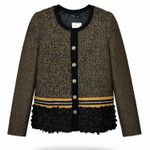 Acquamarine Italia Bouclé Textured Jacket Size 36 Italian / Small US NWT Black Photo 0