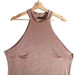 Boohoo  Womens Pink Textured Slinky Shimmer High Neck Midi Dress Sz US 18‎ Photo 1