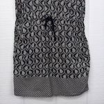 Lou & grey Black White Paisley Drop Waist Sleeveless Tank Dress Drawstring Photo 2
