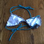 4/$15 Zebra Print Triangle Bikini Top Size M Photo 1