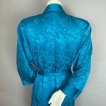 Victoria's Secret Vintage Robe Gold Label Women Floral Blue Teal Sz Small Lounge Photo 6