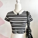 Forever 21 Black Striped Top Y2K 2000s Indie Sleaze Grunge Edgy Small Photo 0