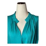 Current Air Dress Women Medium Teal Silky Belted V Neck Short Sleeve Mini Party Photo 2